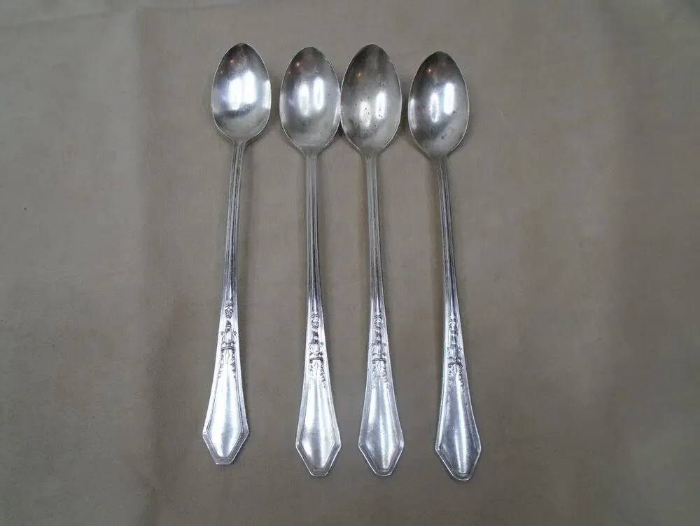 Vintage Oneida Glastonbury Pearl Silverplate Spoons 4 Pcs Lot